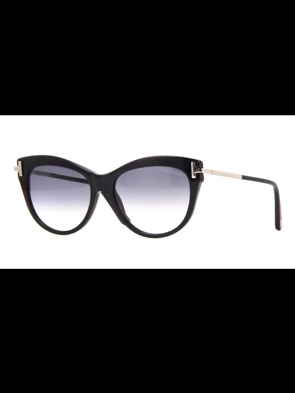 Tom Ford Black Cat-Eye Sunglasses - Black/Palladium TF821 Kira
